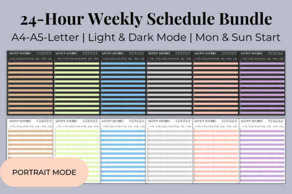 Download 24-Hour Weekly Schedule Bundle (P Mode) - Bundle Collection