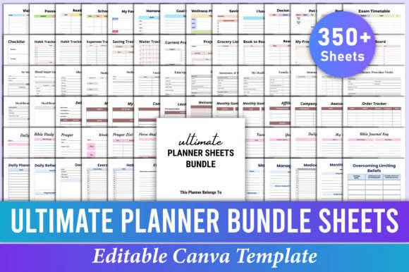 Download Ultimate Planner Sheets Bundle Canva - Bundle Collection