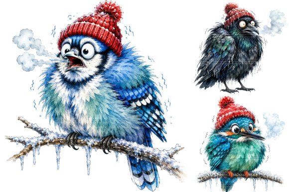 Download Funny Christmas Birds Clipart Bundle - Bundle Collection