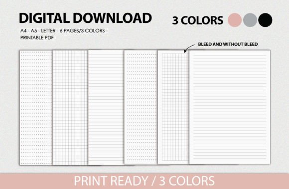 Download Basic Notes Paper Set Printable Planner - Printable planner Collection