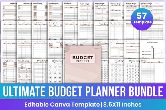 Download Ultimate Budget Planner Bundle Canva - Bundle Collection