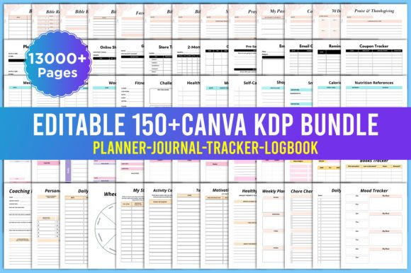 Download Editable 150+ Different Canva KDP Bundle - Bundle Collection