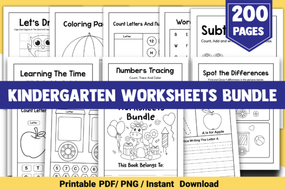 Download Kindergarten Worksheets Bundle - Bundle Collection
