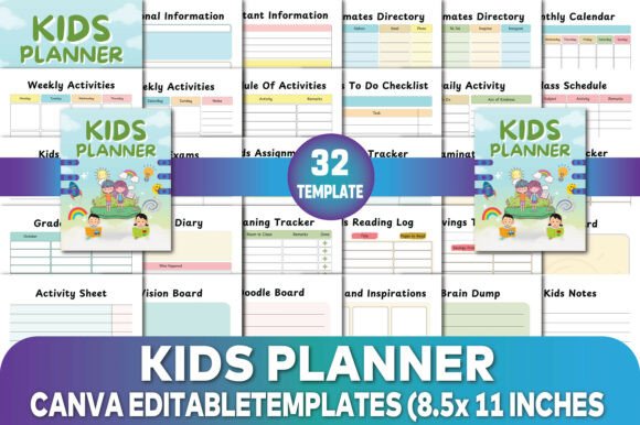 Download Kids Planner Canva Templates - Kids planner Collection