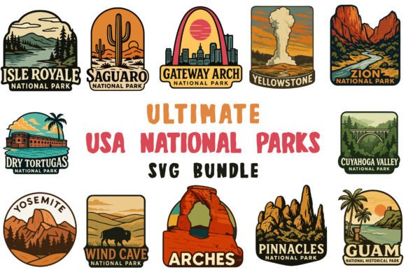 Download Ultimate USA National Parks Svg Bundle - Bundle Collection