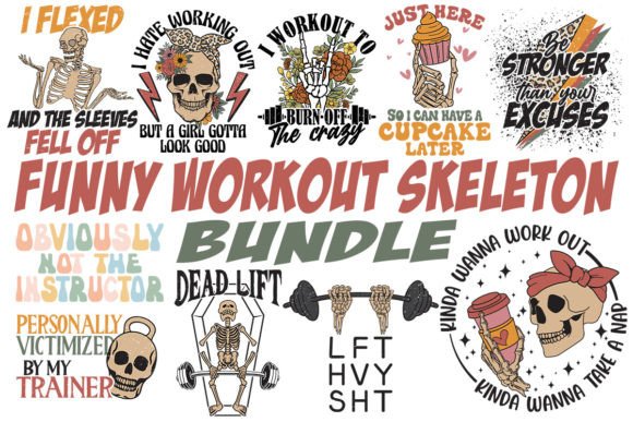 Download Funny Workout Skeleton Bundle - Bundle Collection